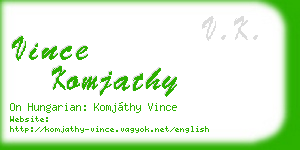 vince komjathy business card